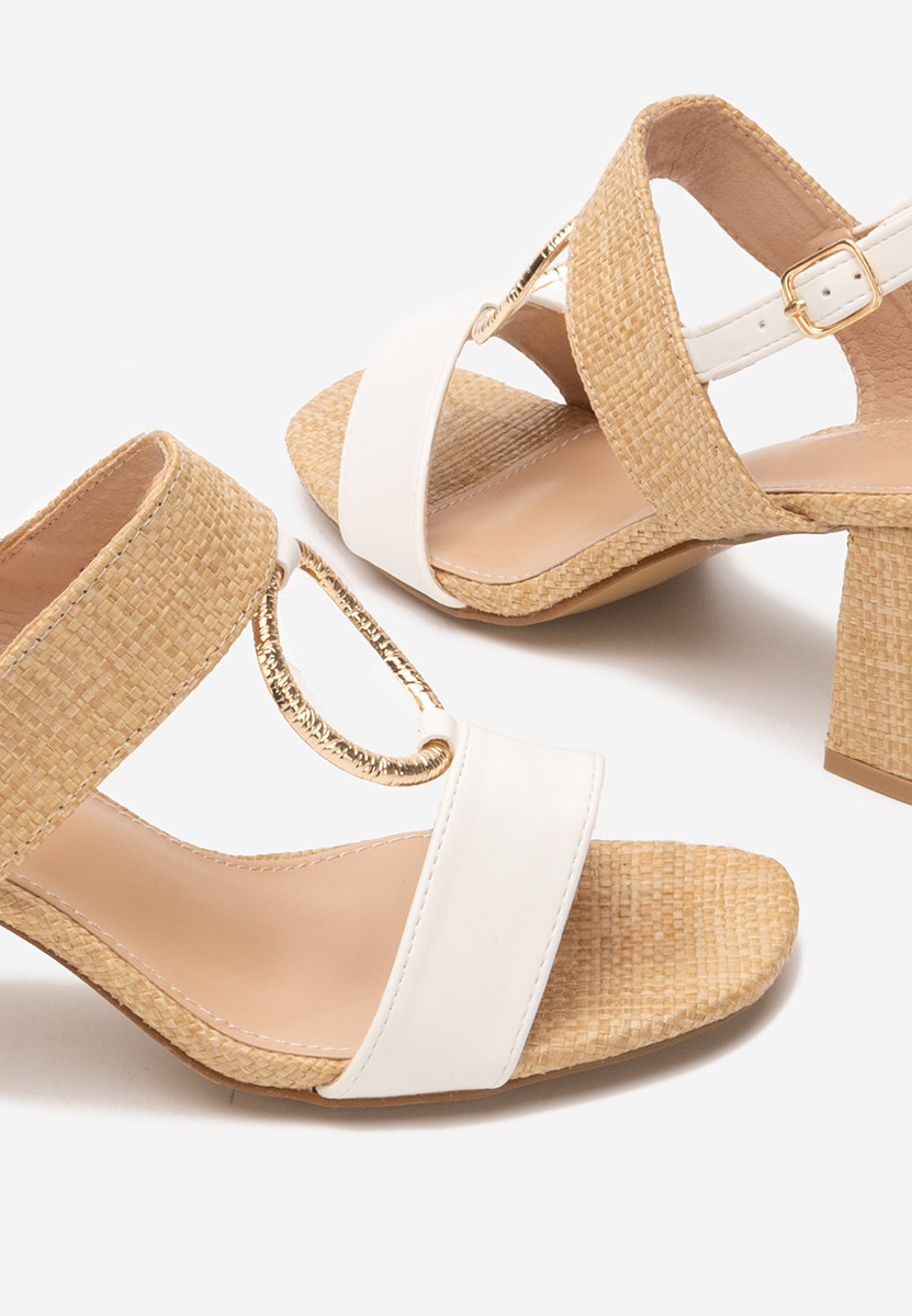 Bílé sandály na podpatku Annyta