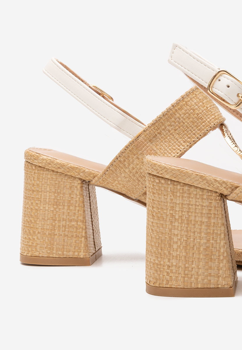 Bílé sandály na podpatku Annyta