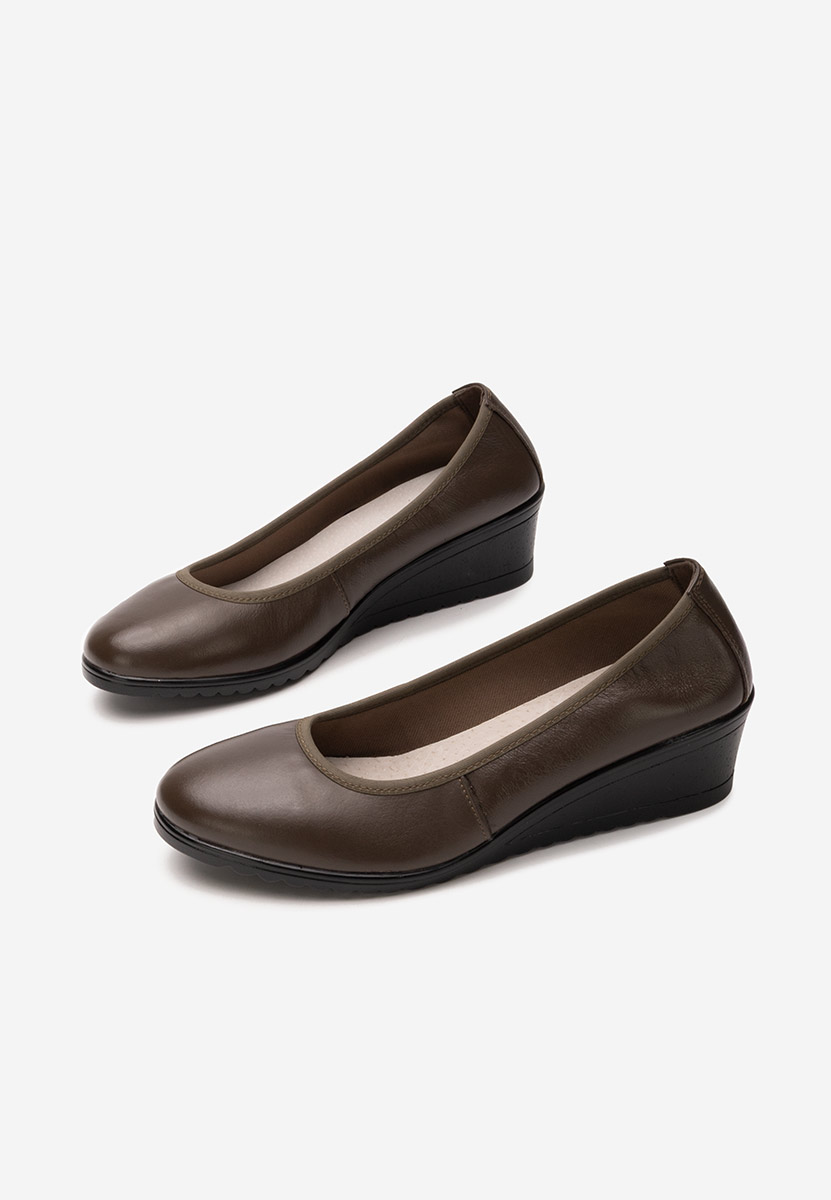 Khaki lodičky na klínku Josmia