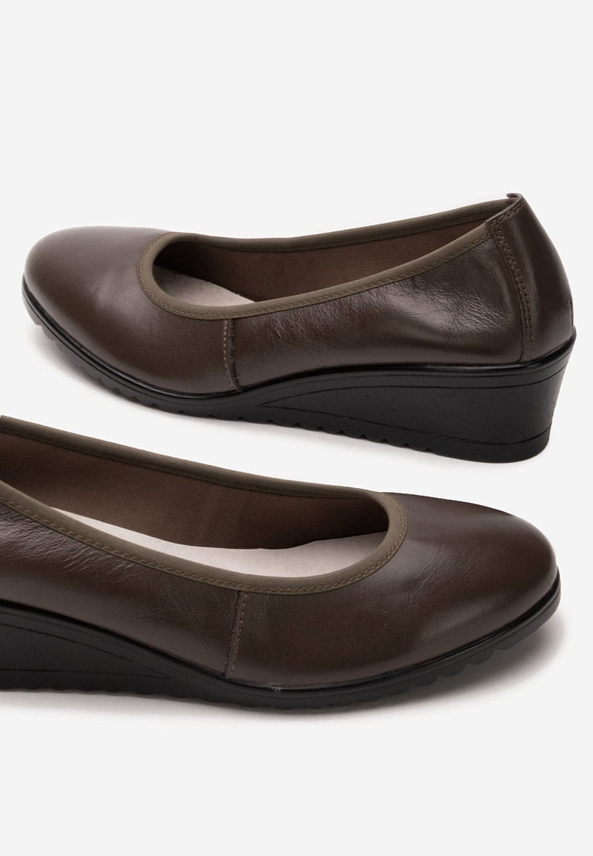 Khaki lodičky na klínku Josmia