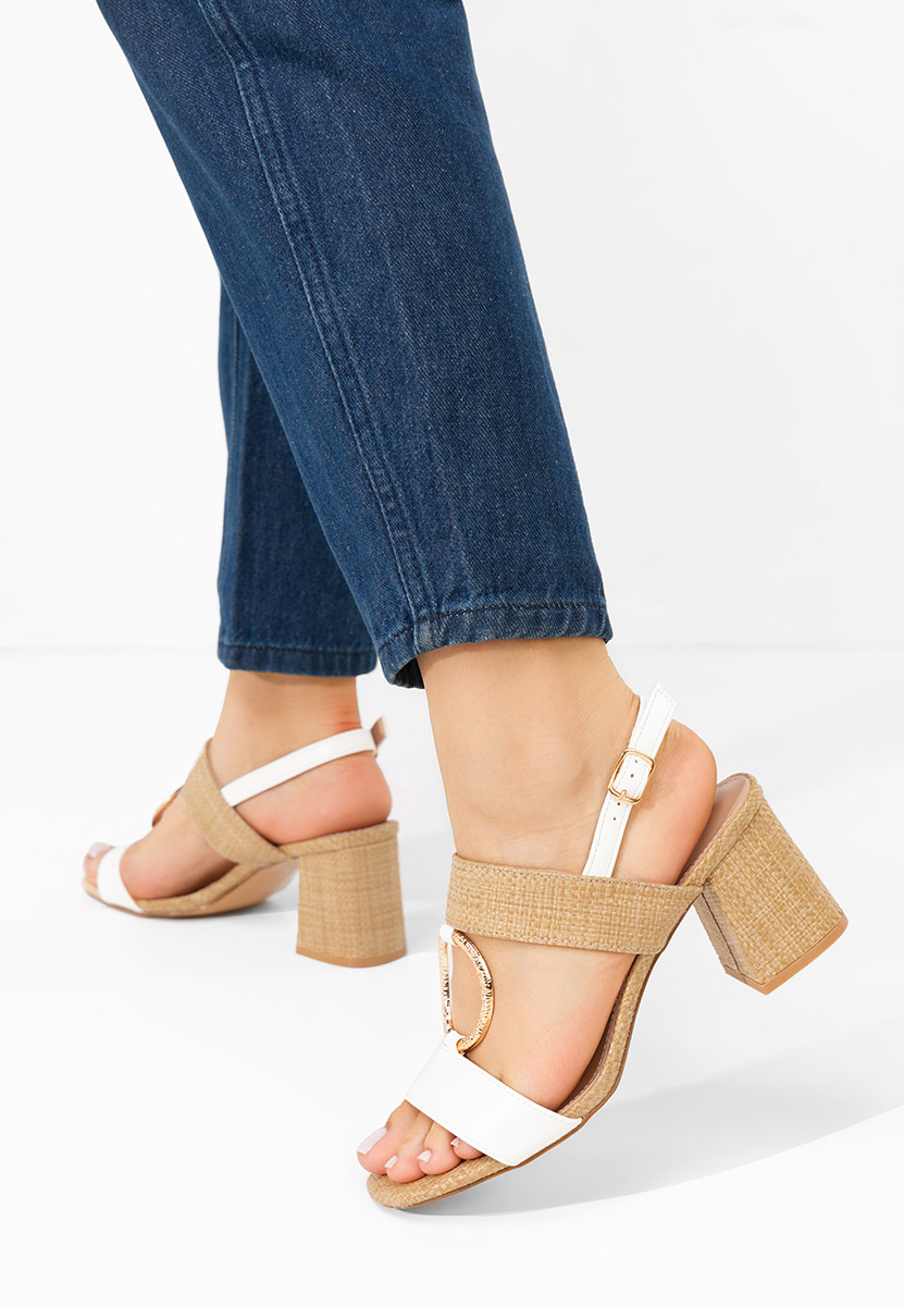 Bílé sandály na podpatku Annyta