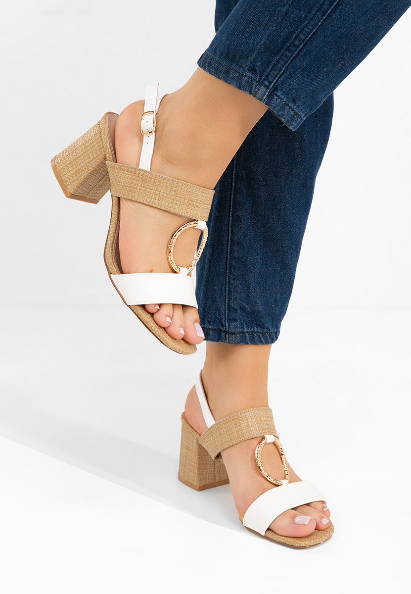 Bílé sandály na podpatku Annyta