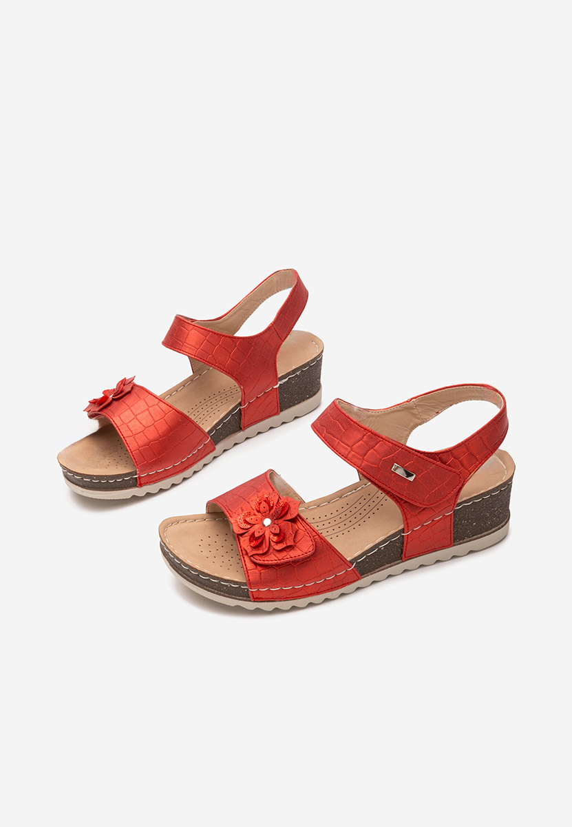 Červené ortopedické sandály dámské Eliasea Červené ortopedické sandály dámské Eliasea