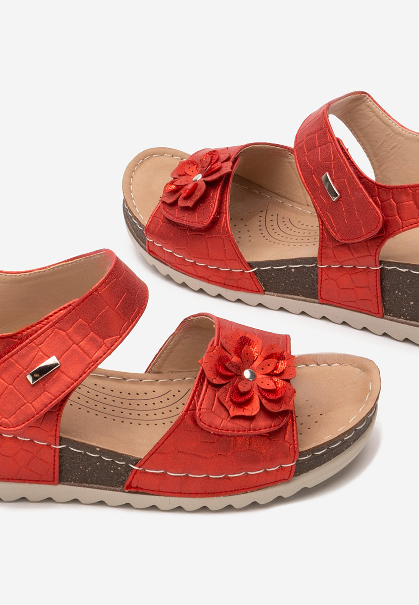 Červené ortopedické sandály dámské Eliasea Červené ortopedické sandály dámské Eliasea