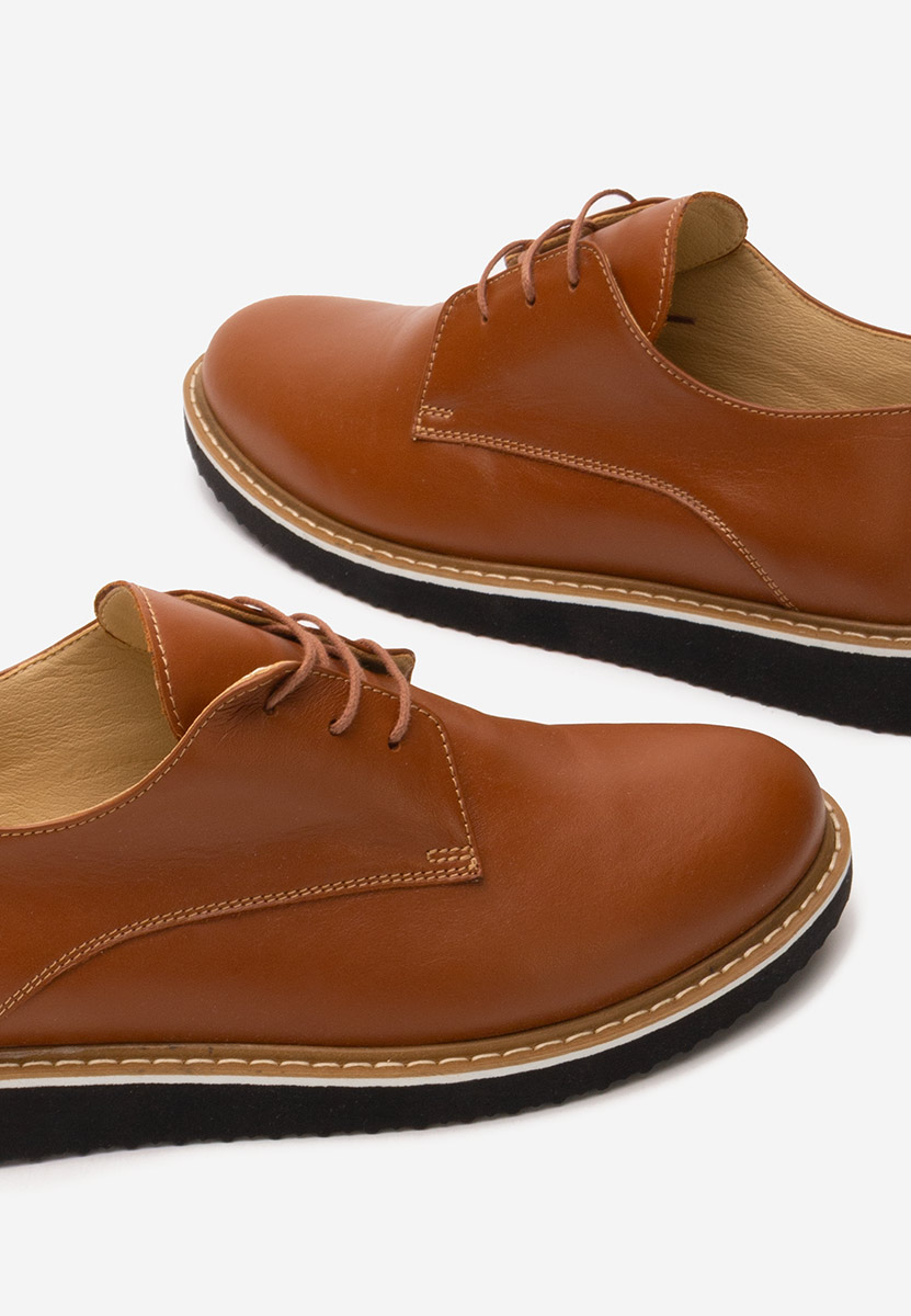 Camelové kožené derby dámske Casilas