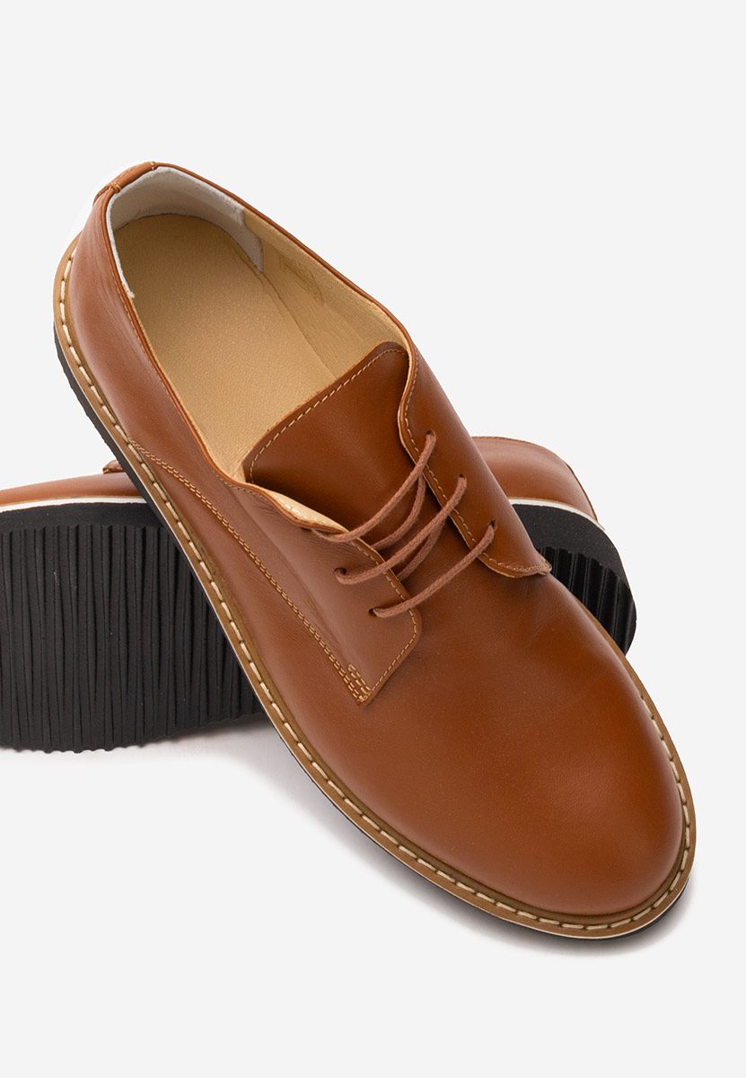 Camelové kožené derby dámske Casilas