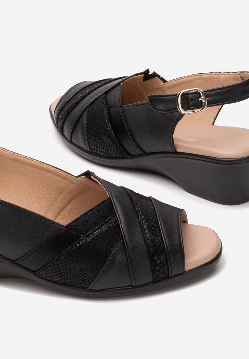 Černé ortopedické sandály dámské Nema