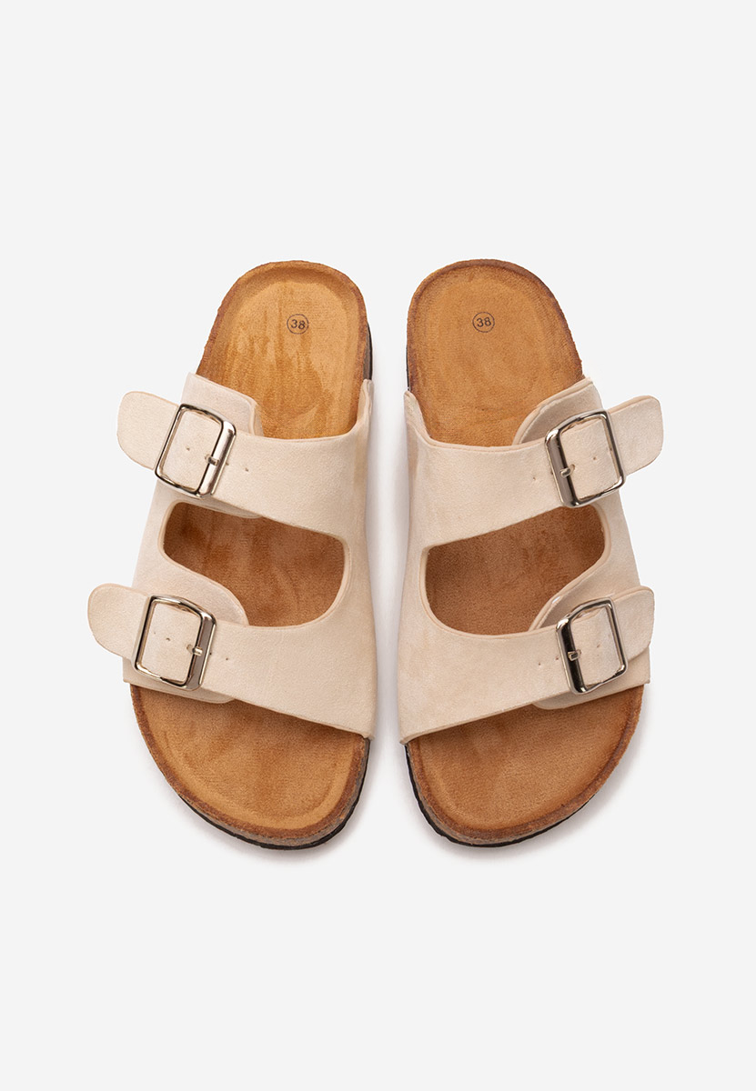 Béžové dámské pantofle Evet