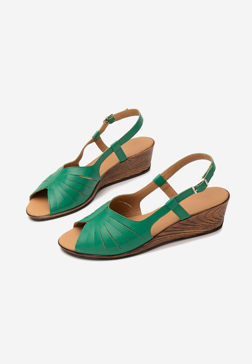 Zelené kožené sandály Lovara