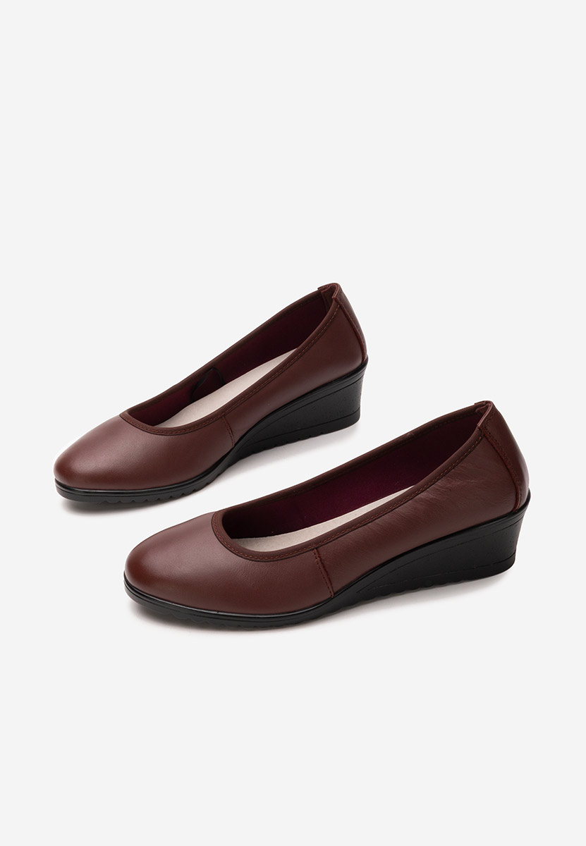 Bordové lodičky na klínku Josmia