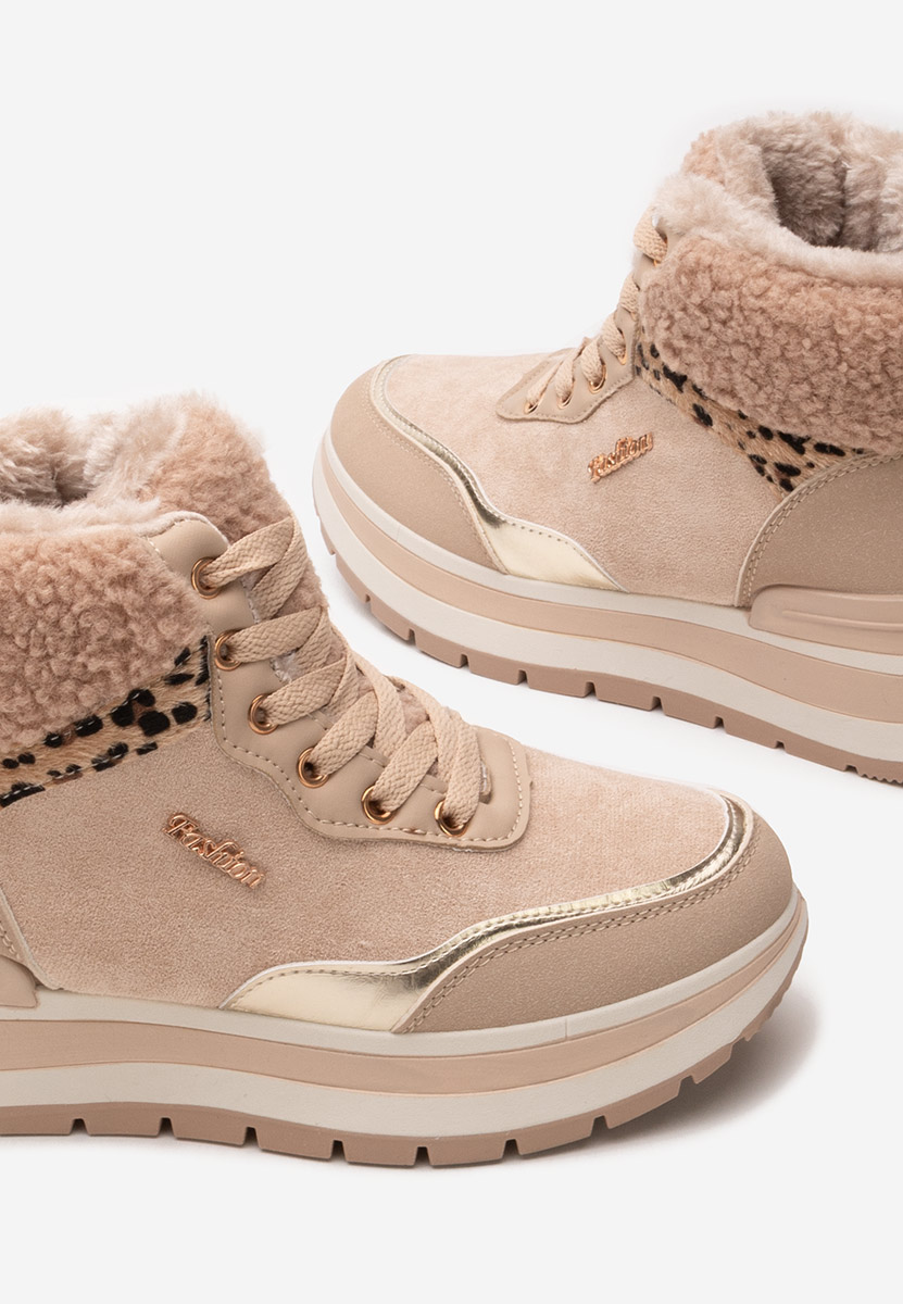 Khaki kotníkové tenisky Lisaia