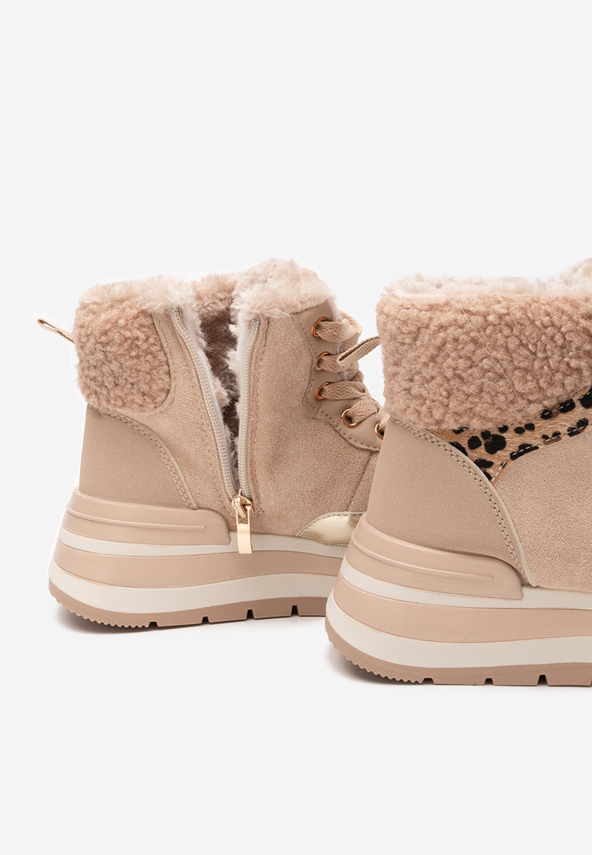 Khaki kotníkové tenisky Lisaia