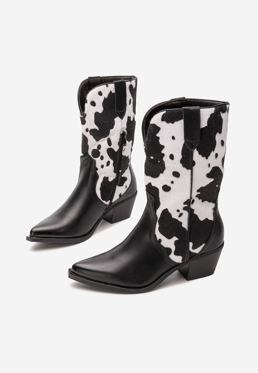 Černé kotníkové boty cowboy Nedira