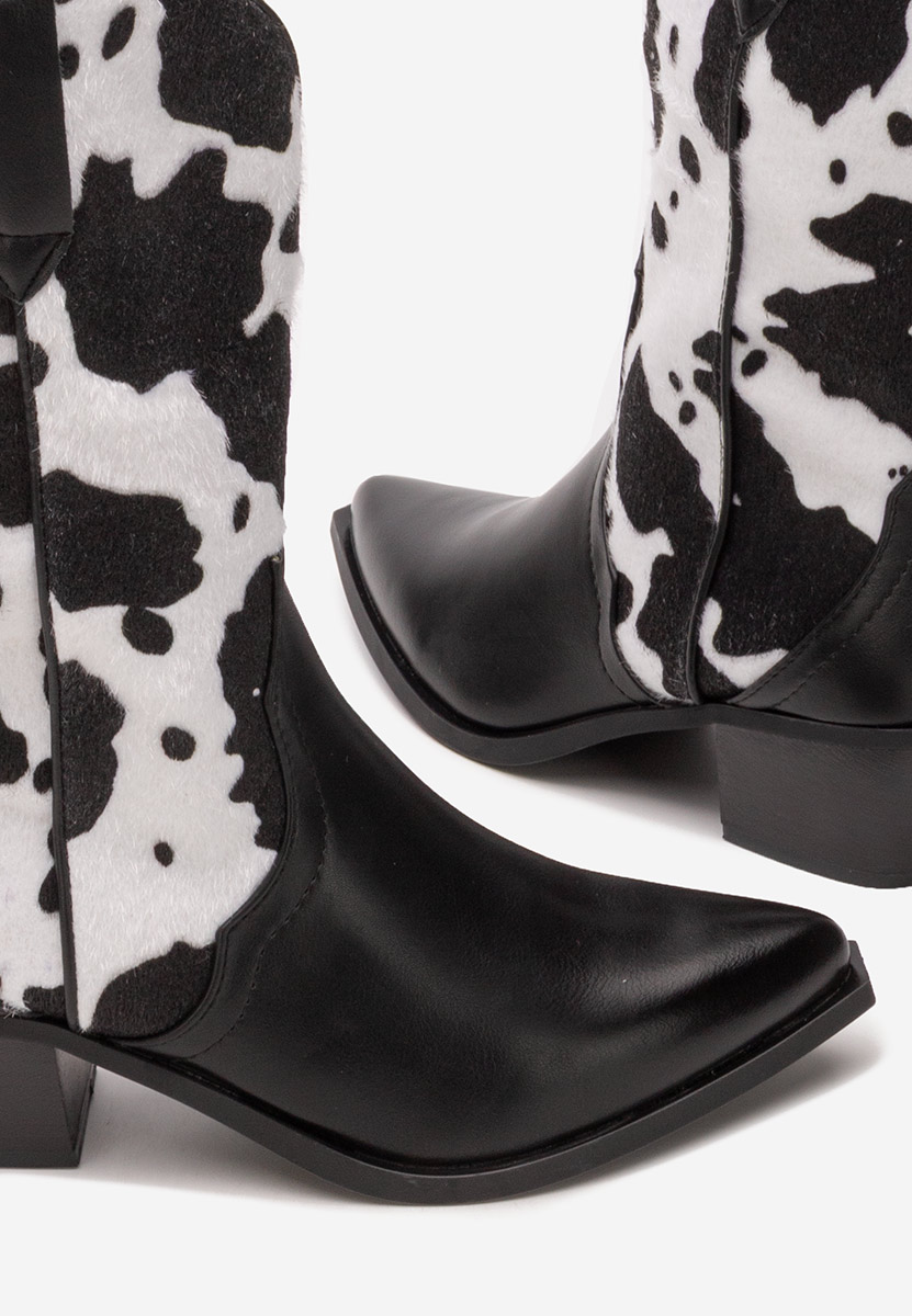 Černé kotníkové boty cowboy Nedira