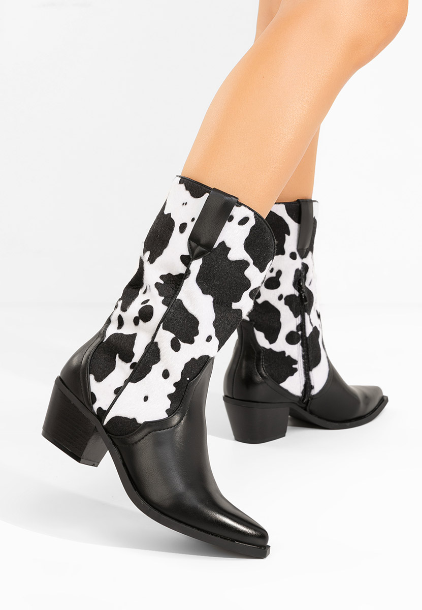 Černé kotníkové boty cowboy Nedira