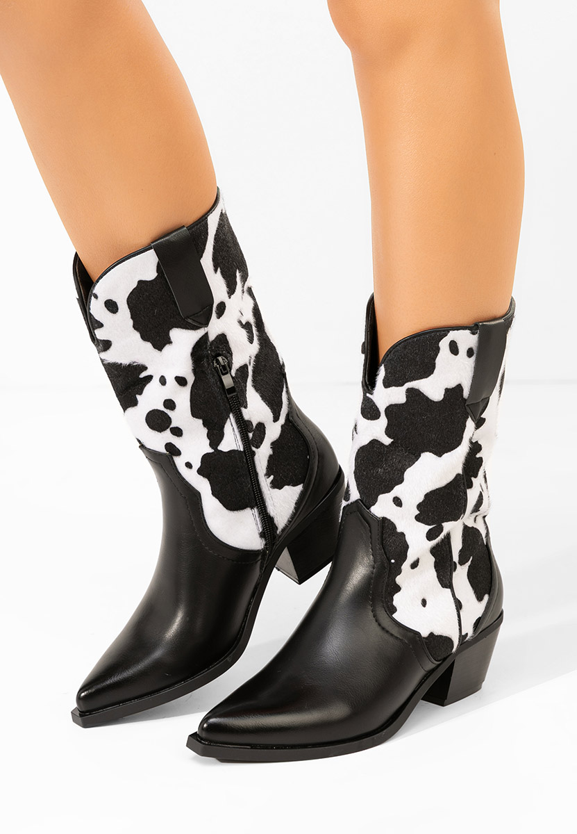 Černé kotníkové boty cowboy Nedira