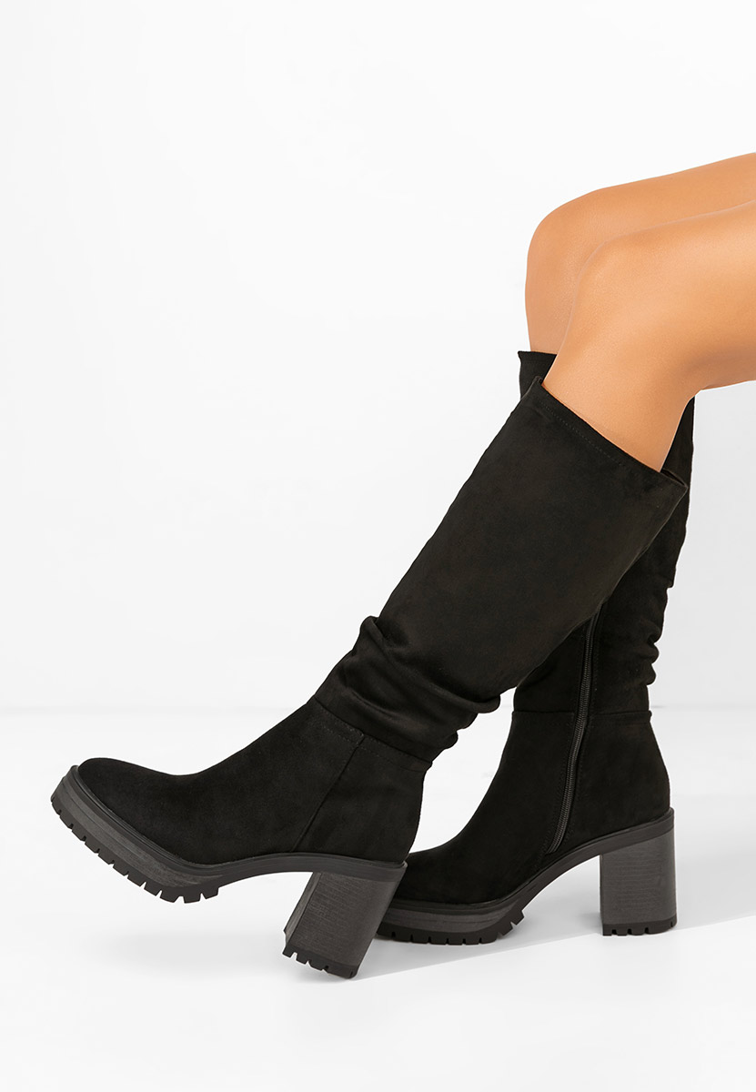 Černé kozačky na podpatku Darrina