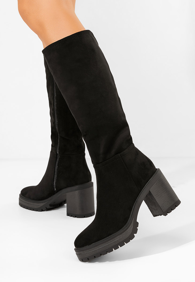 Černé kozačky na podpatku Darrina V2