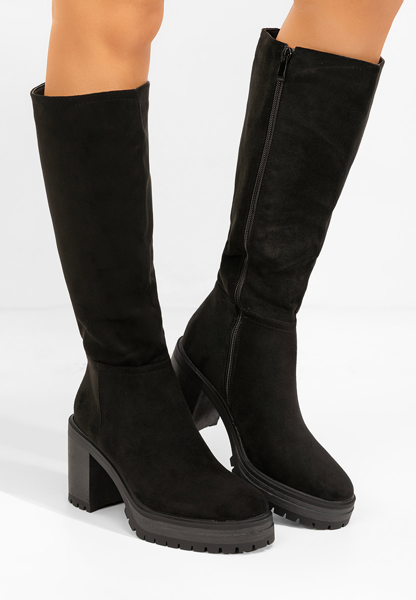 Černé kozačky na podpatku Darrina V2