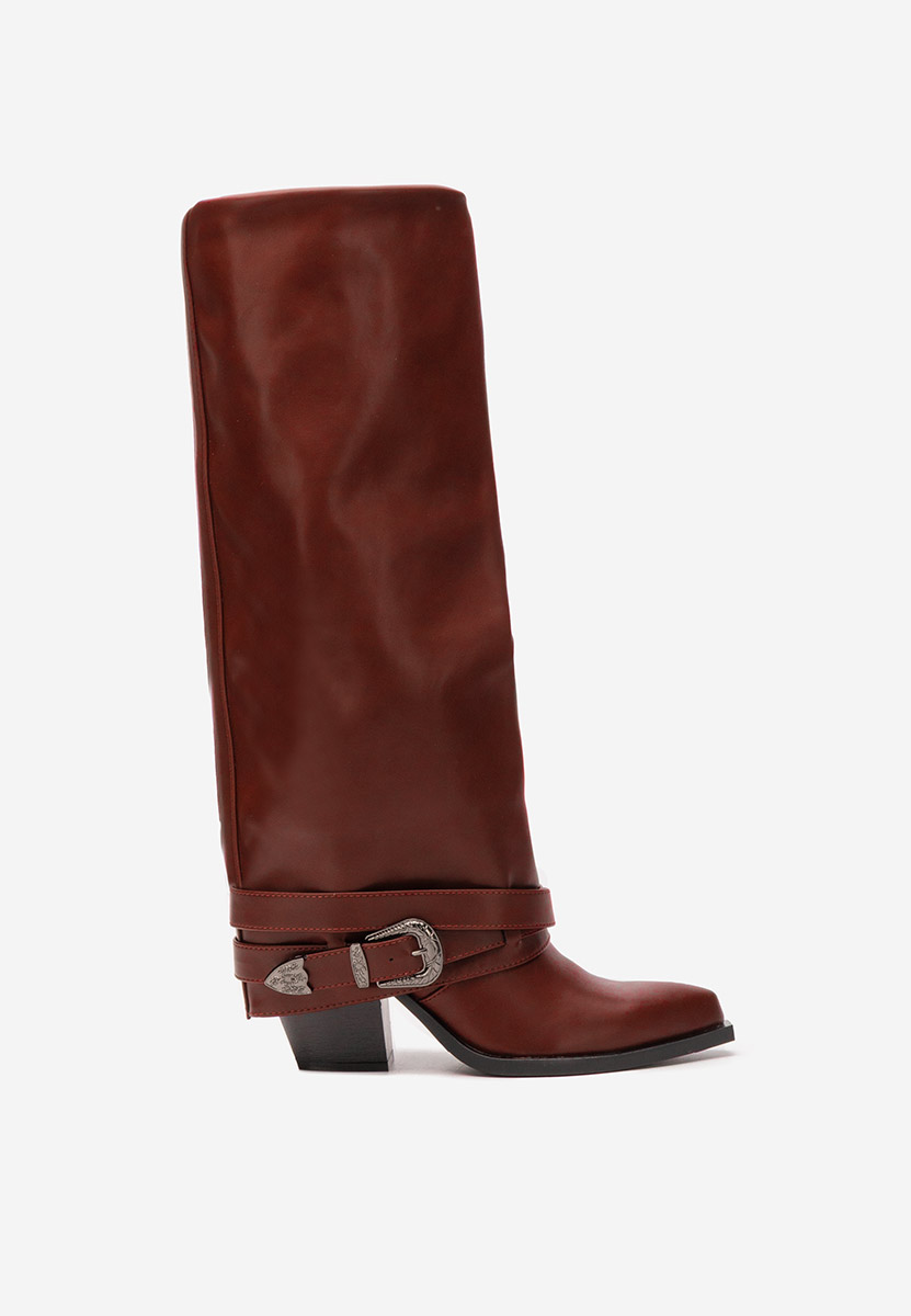  kozačky na podpatku Bretia bordo