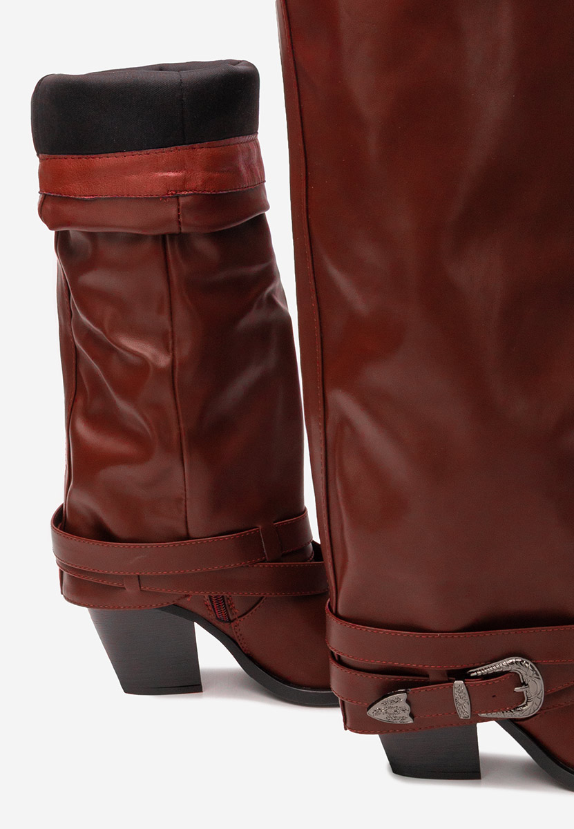  kozačky na podpatku Bretia bordo