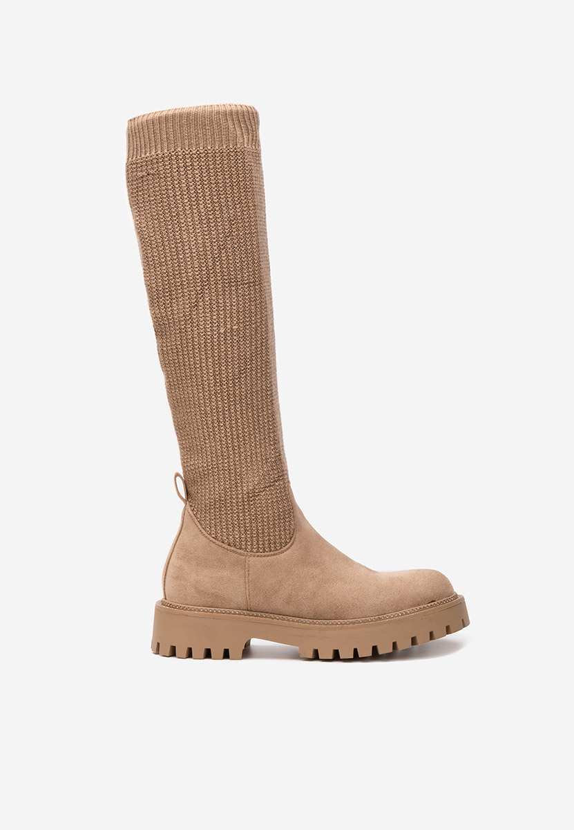 Khaki dámské ponožkové kozačky Zorina V2