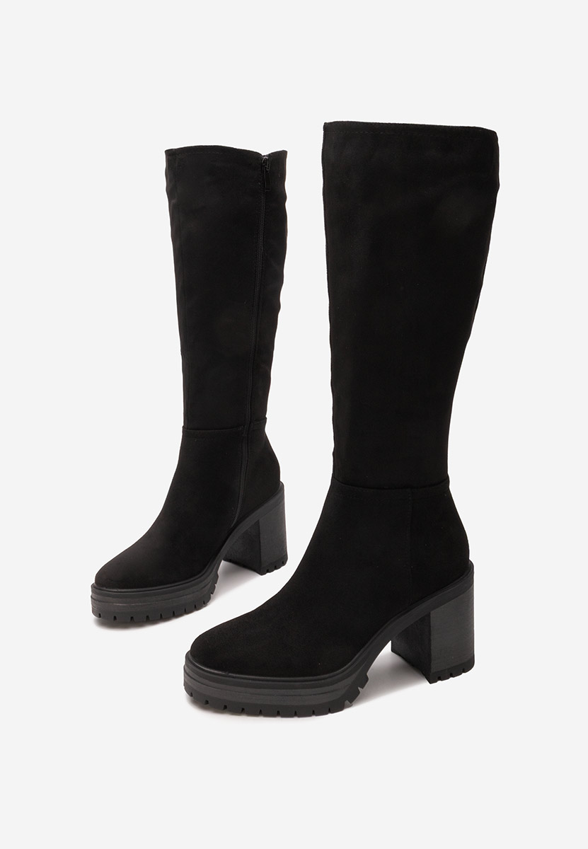 Černé kozačky na podpatku Darrina V2