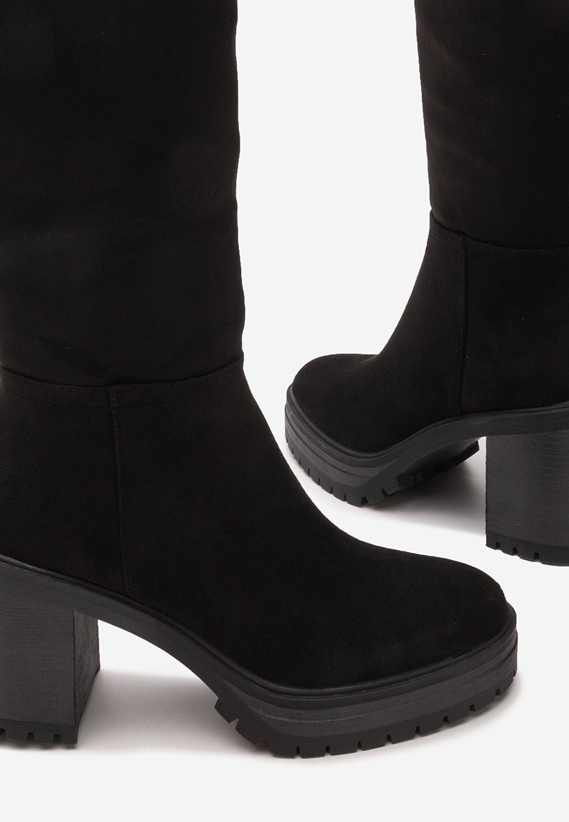 Černé kozačky na podpatku Darrina V2