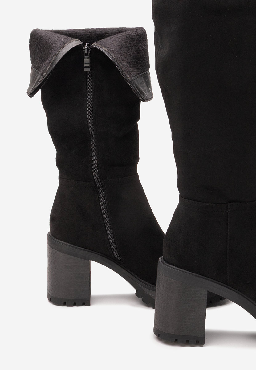 Černé kozačky na podpatku Darrina V2