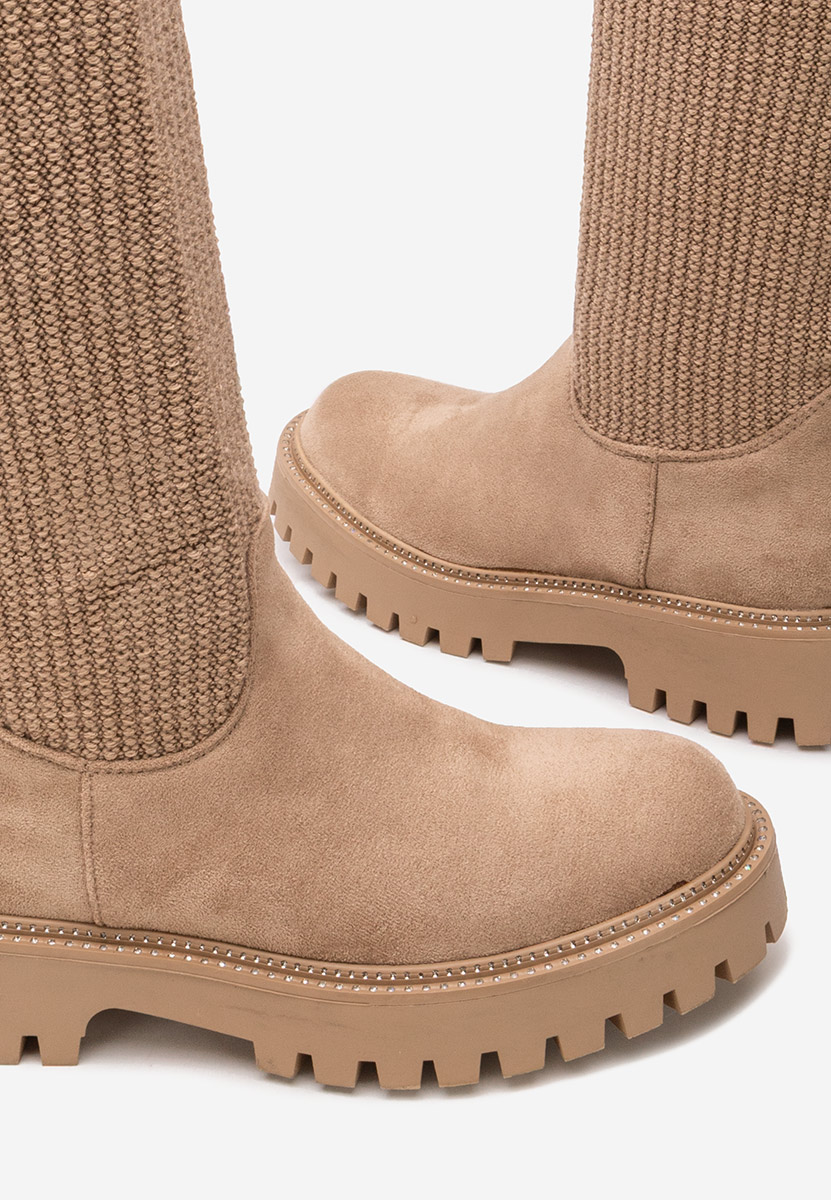 Khaki dámské ponožkové kozačky Zorina V2