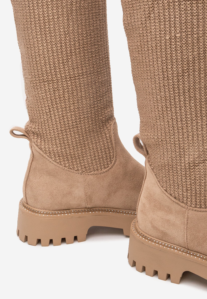 Khaki dámské ponožkové kozačky Zorina V2