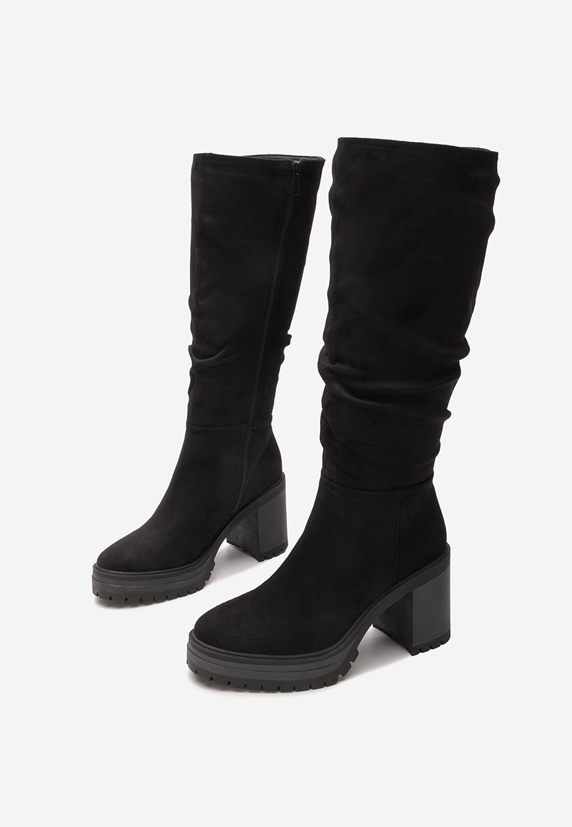 Černé kozačky na podpatku Darrina