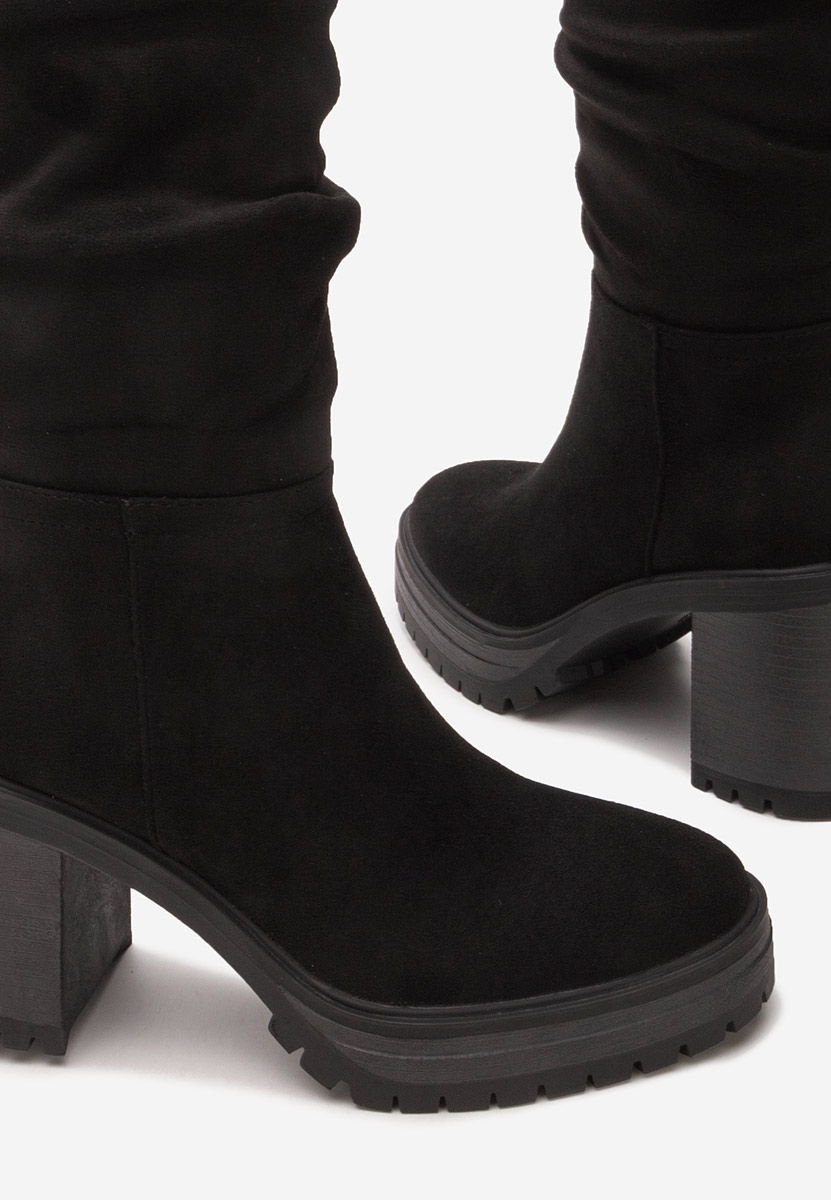 Černé kozačky na podpatku Darrina