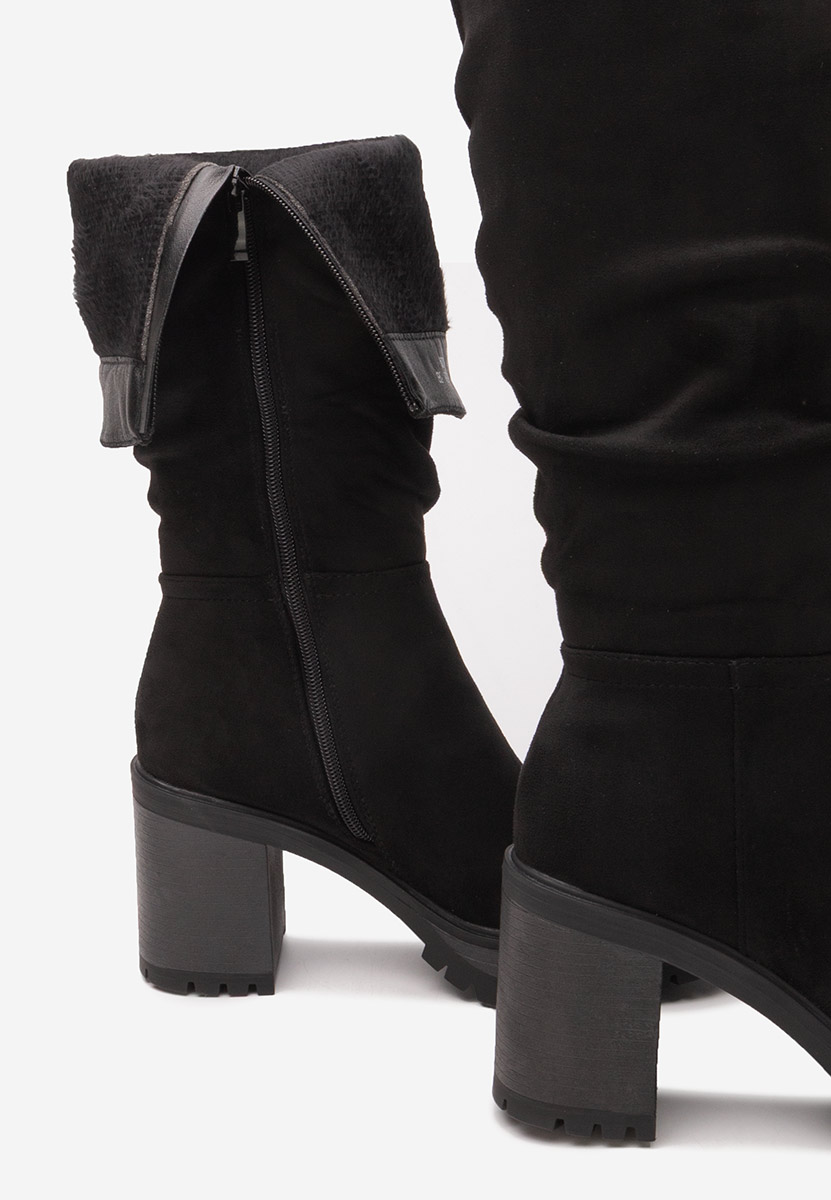 Černé kozačky na podpatku Darrina