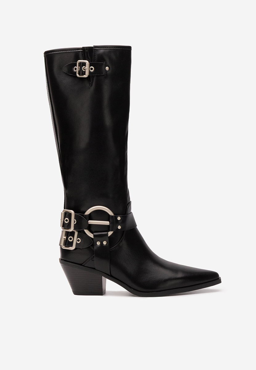 Černé kozačky na podpatku Laoise V2