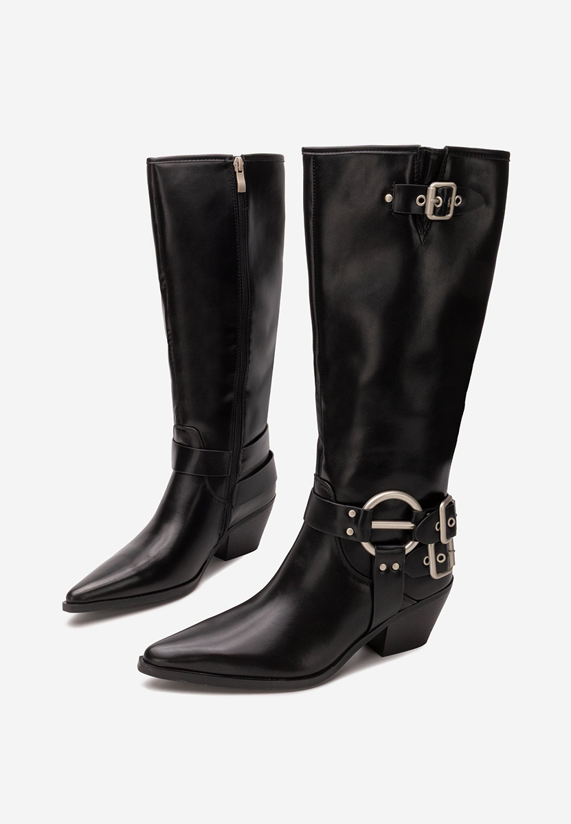 Černé kozačky na podpatku Laoise V2