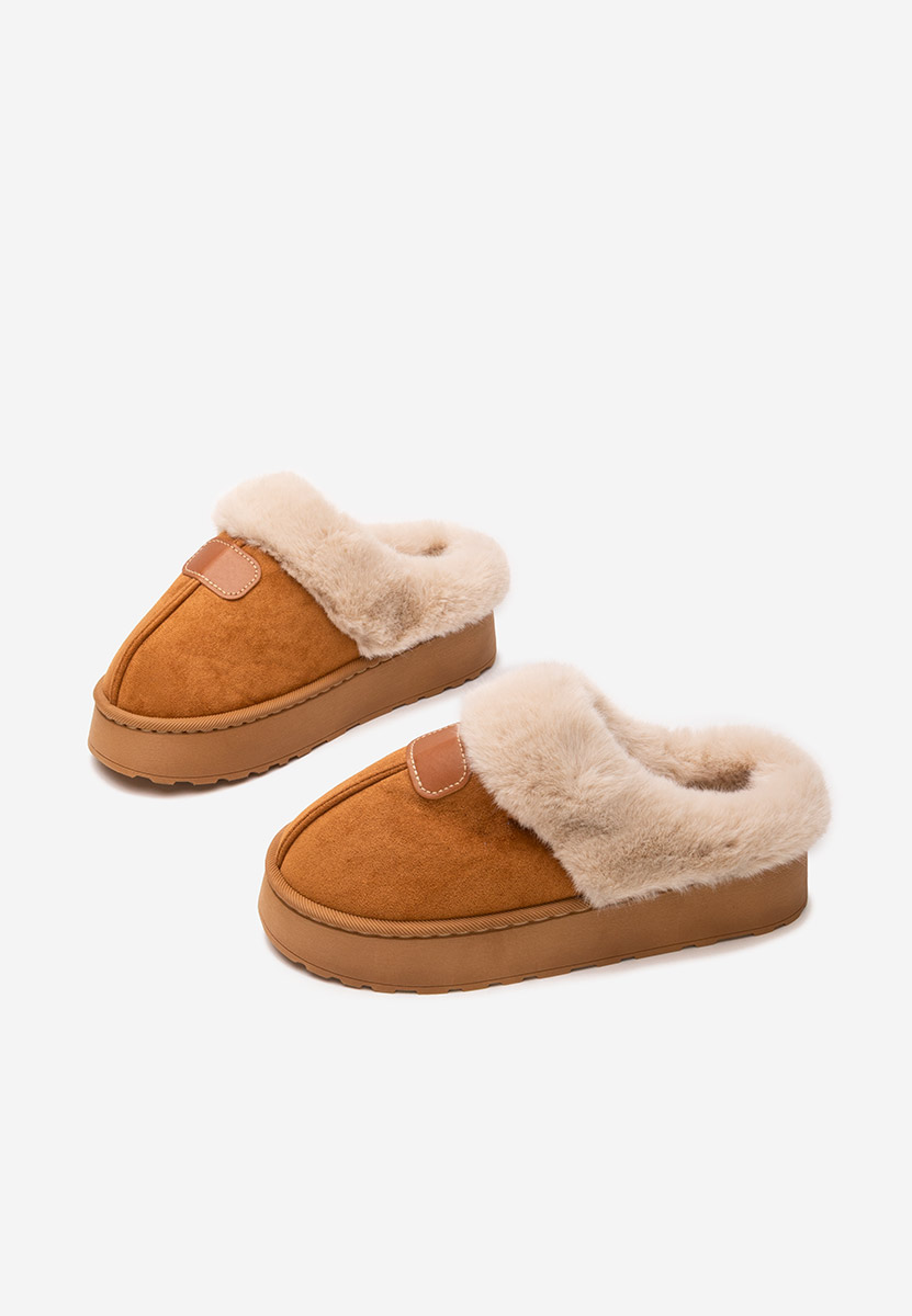 Camelové domácí pantofle Flufina