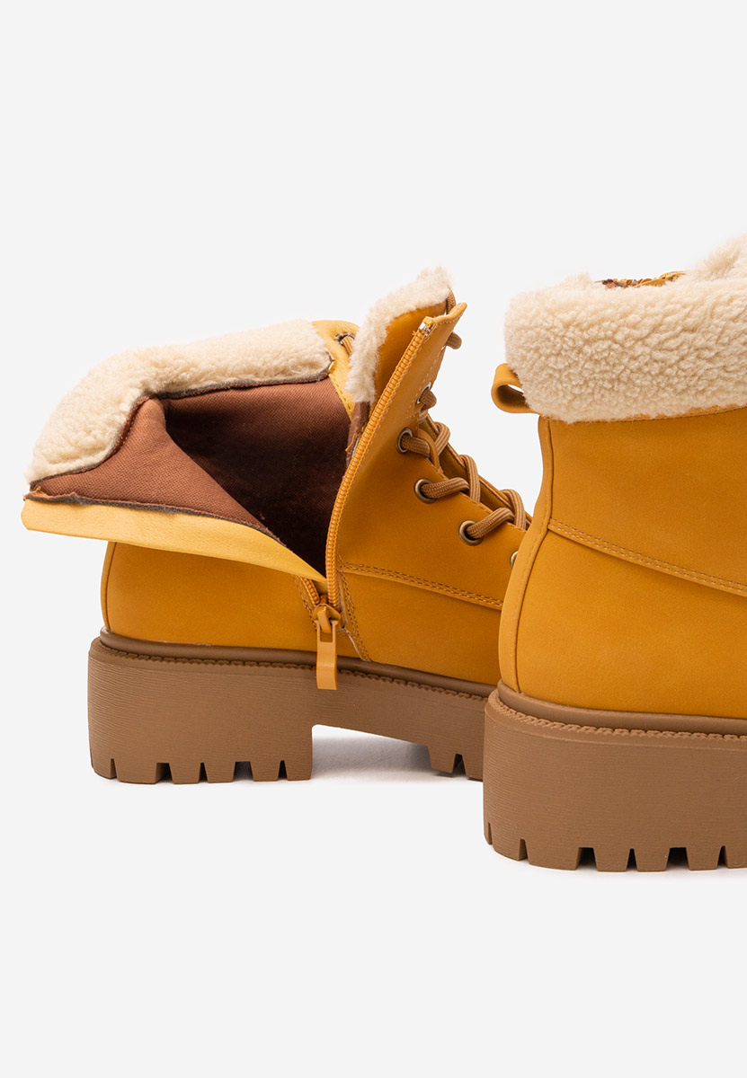 Žlutá šněrovací kotníkové boty Pavira Žlutá šněrovací kotníkové boty Pavira