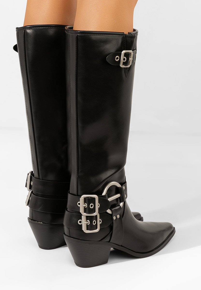 Černé kozačky na podpatku Laoise V2