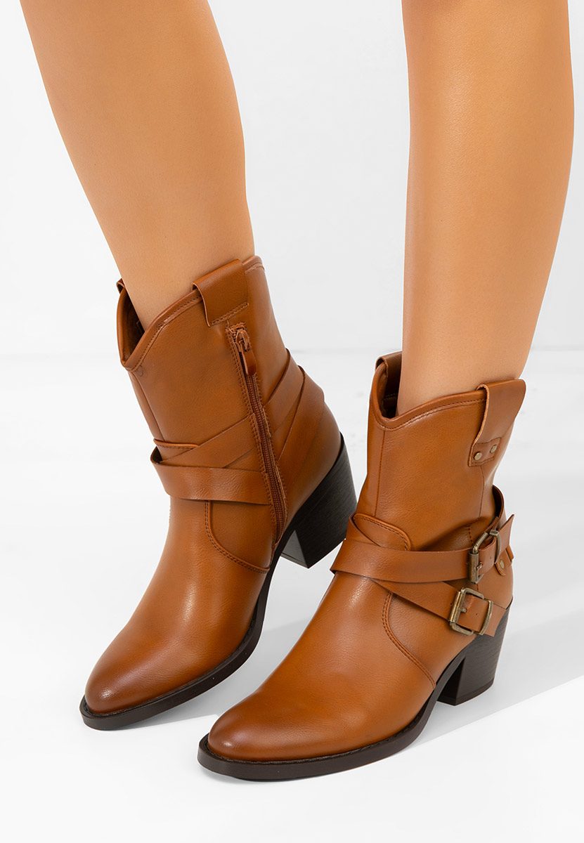 Camelové kotníkové boty cowboy Lestery