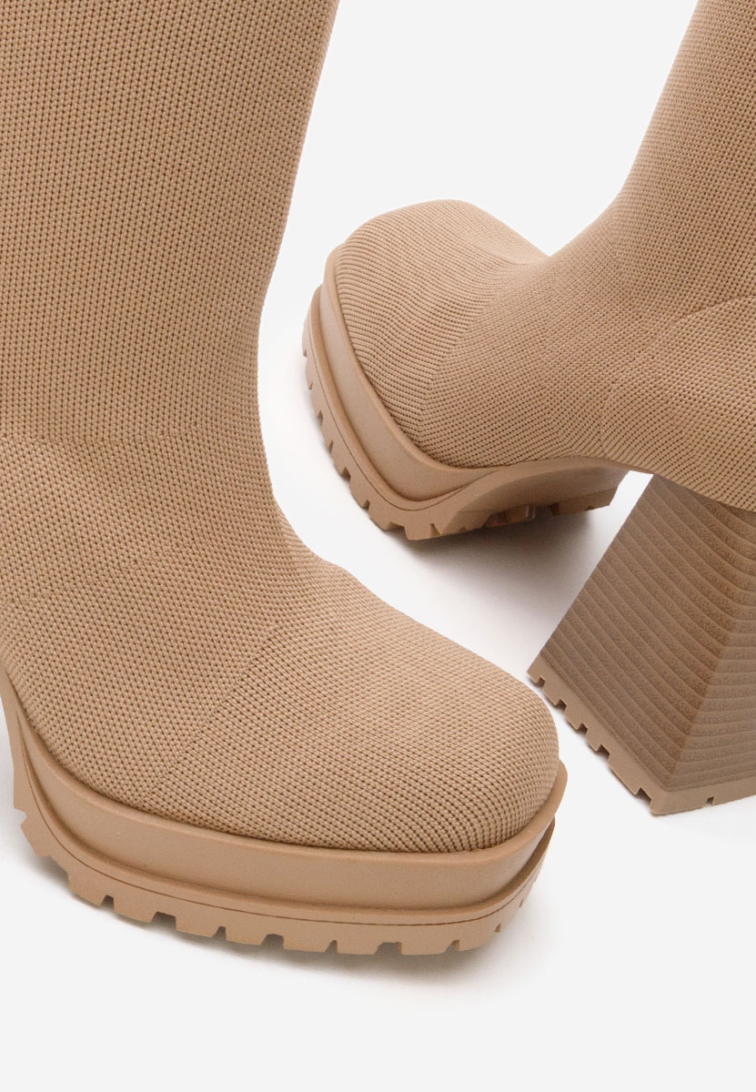 Khaki vysoké kozačky Zalea