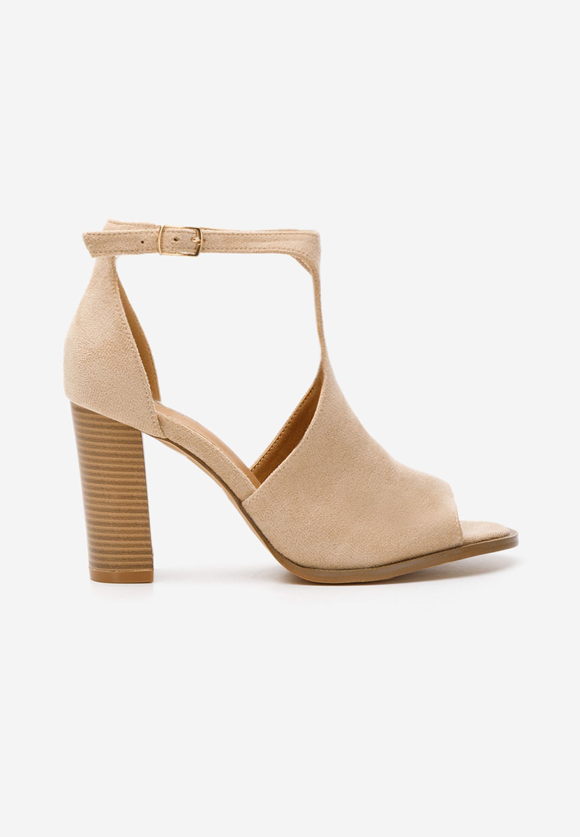 Khaki sandály na podpatku Jolanda