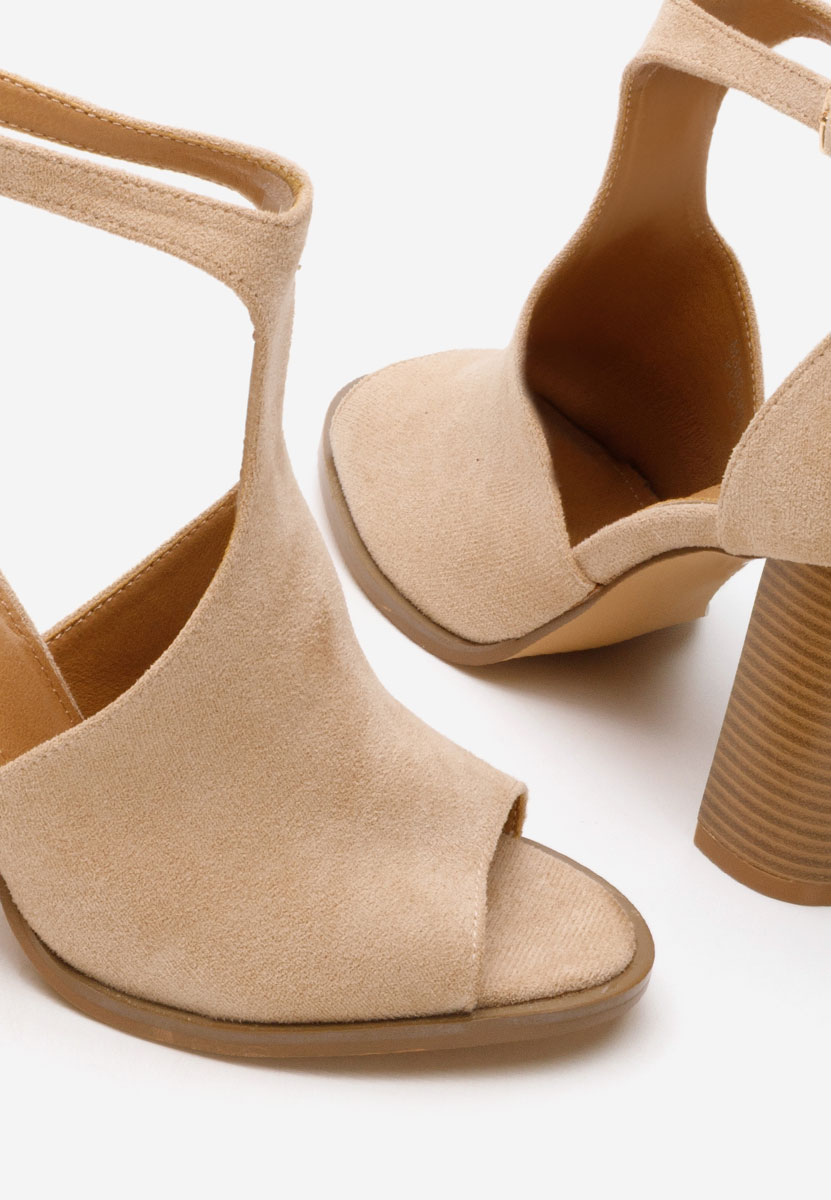 Khaki sandály na podpatku Jolanda