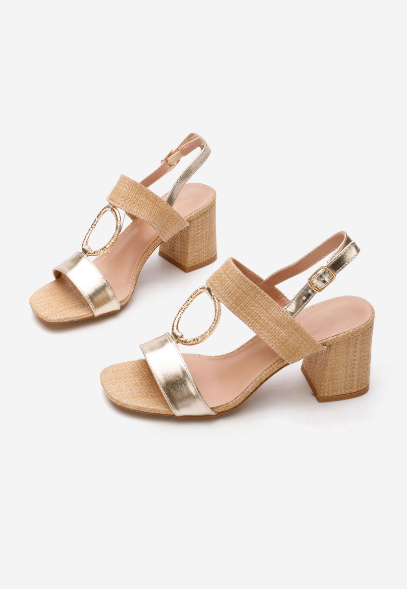 Zlaté sandály na podpatku Annyta