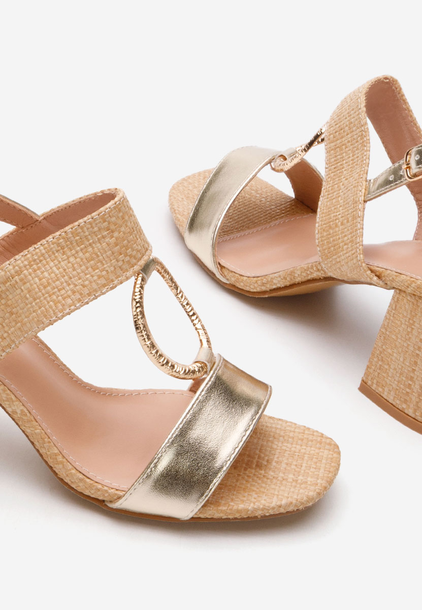 Zlaté sandály na podpatku Annyta