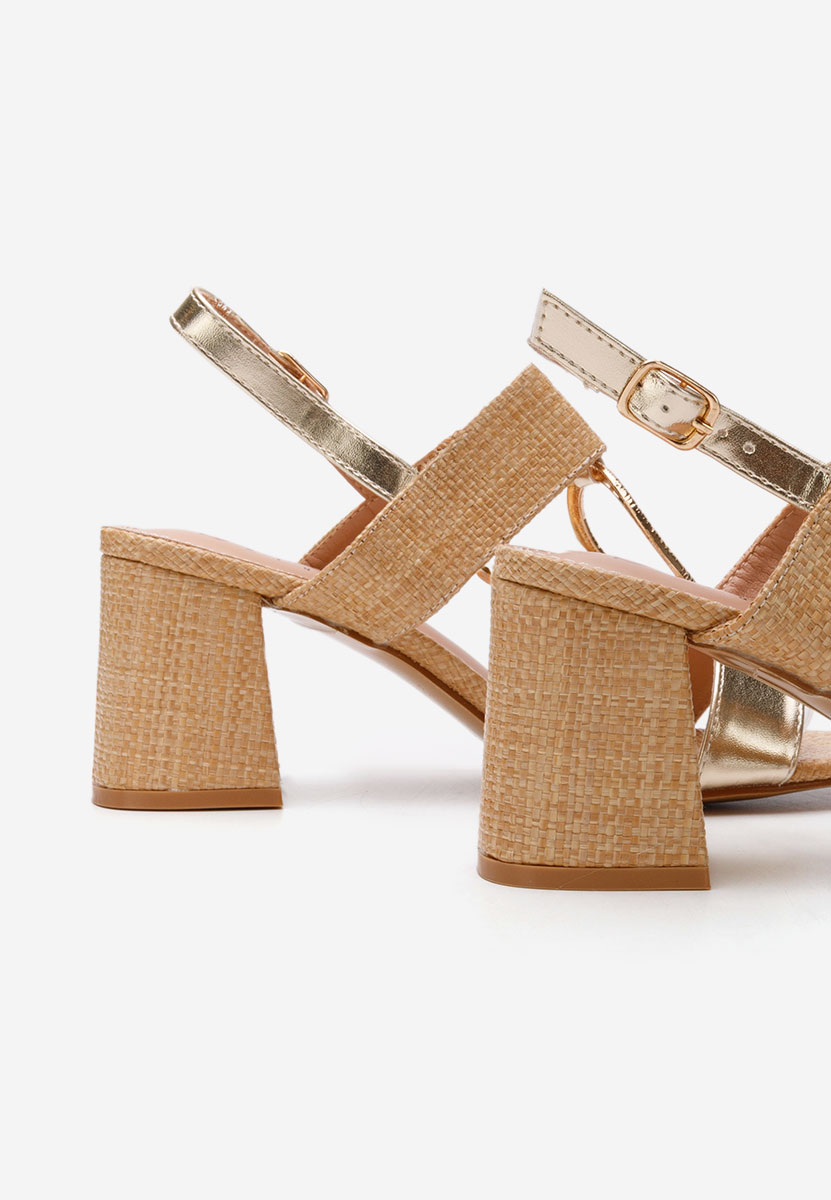 Zlaté sandály na podpatku Annyta