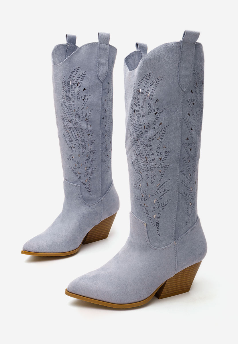 Svetlě modré dámské kozačky Indaia