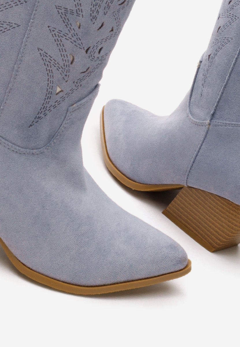 Svetlě modré dámské kozačky Indaia