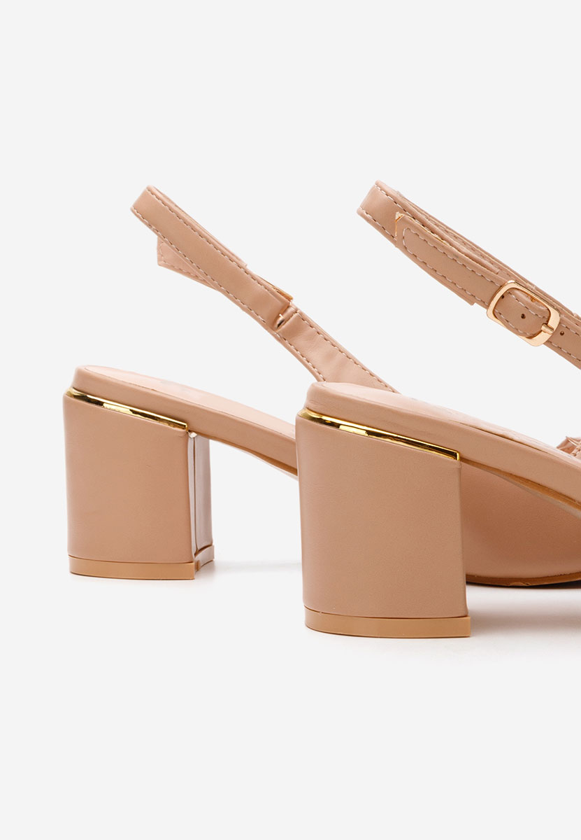 Khaki lodičky s otevřenou pätou Flamia