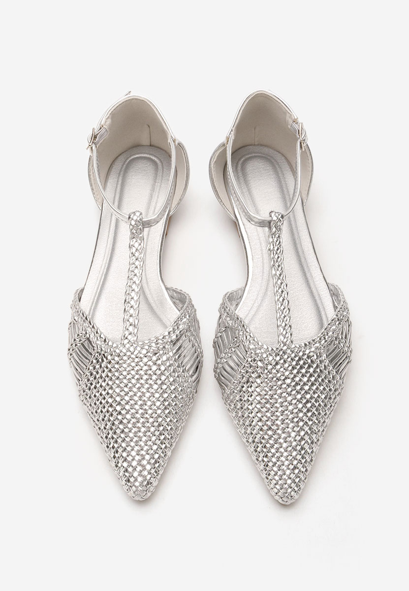 Stribrné dámské baleríny Paisley